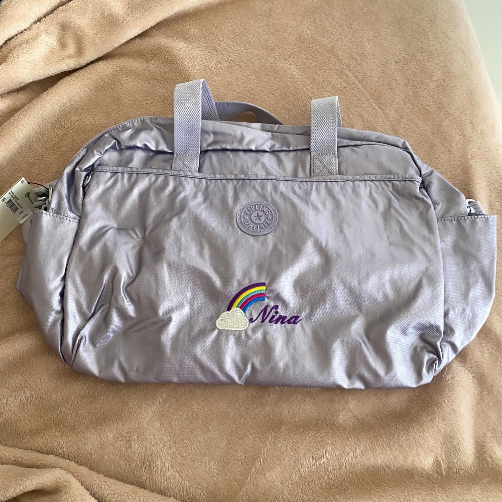 Kipling Popper Frosted Lilac Metallic Baby Diaper Bag
